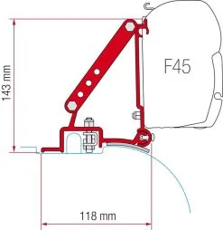 Adaptersæt Til Fiamma Markise F45 Fiat Ducato - Citroen Jumper - Peugeot H2