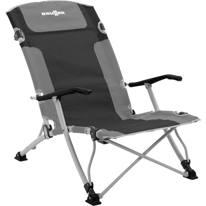 Strandstol Str. XL - Sort - Grå 3 Strandstol Str. XL - Sort - Grå